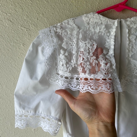 Vintage Gunne Sax Jessica McClintock Size 7 Lace Dress - Picture 8 of 9